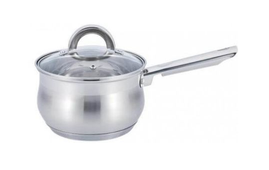 Ковш с крышкой из нержавеющей стали Benson BN-224 с 5-слойным дном 1 л Серебристый (BN-224)