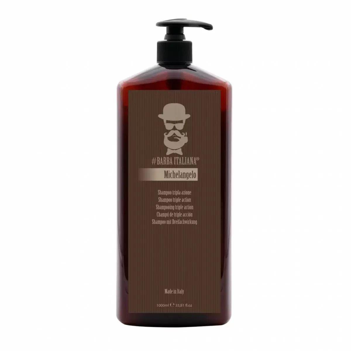 Тривалентний шампунь потрійної дії Michelangelo Barba Italiana 1000 мл (8068020410553)