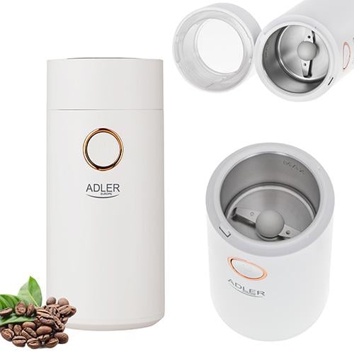 Кофемолка Adler AD 4446wg 150 W White/Gold - фото 7