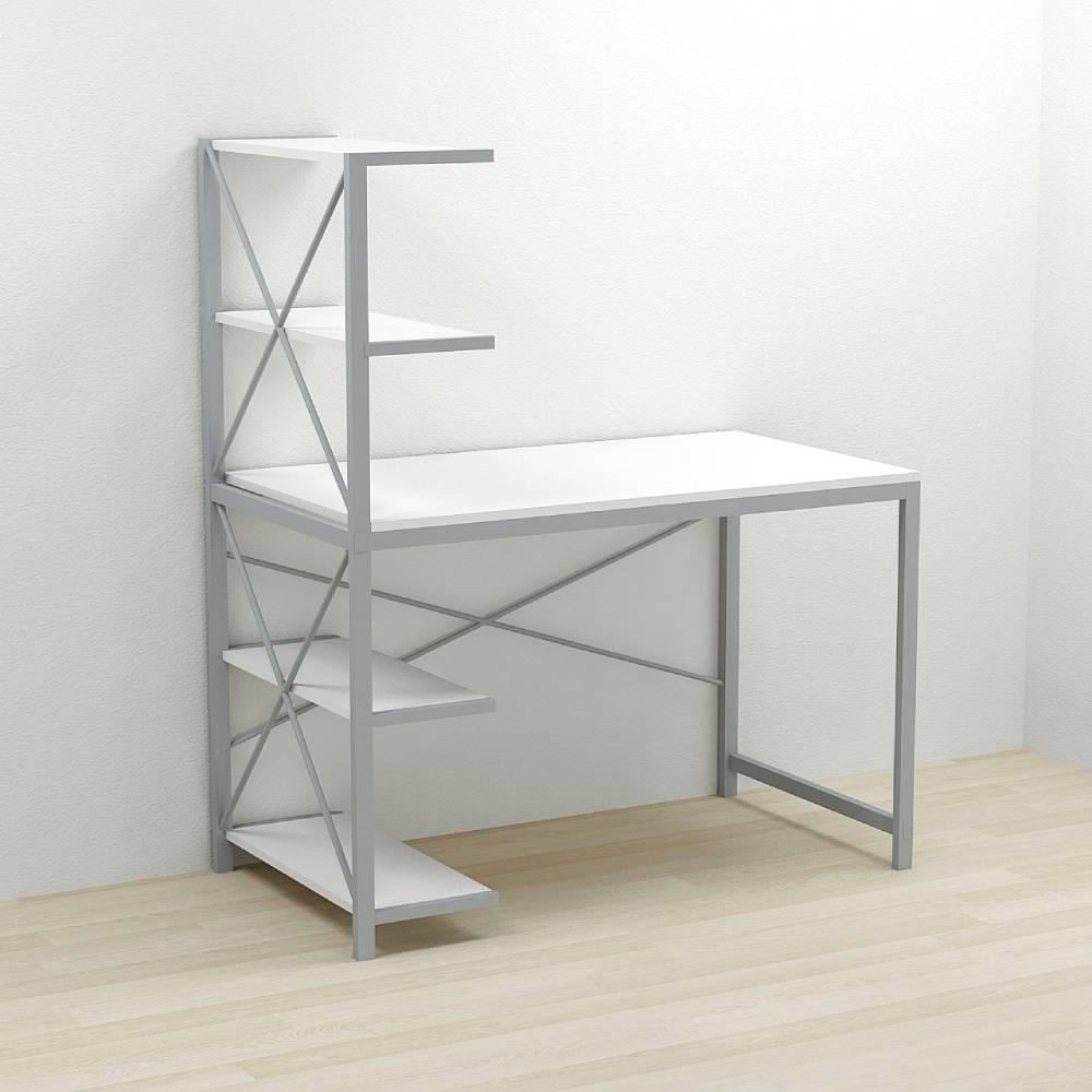 Компьютерный стол Ferrum-decor Джек ДСП 75x120x60 см Серый/Белый (FRD-104393)