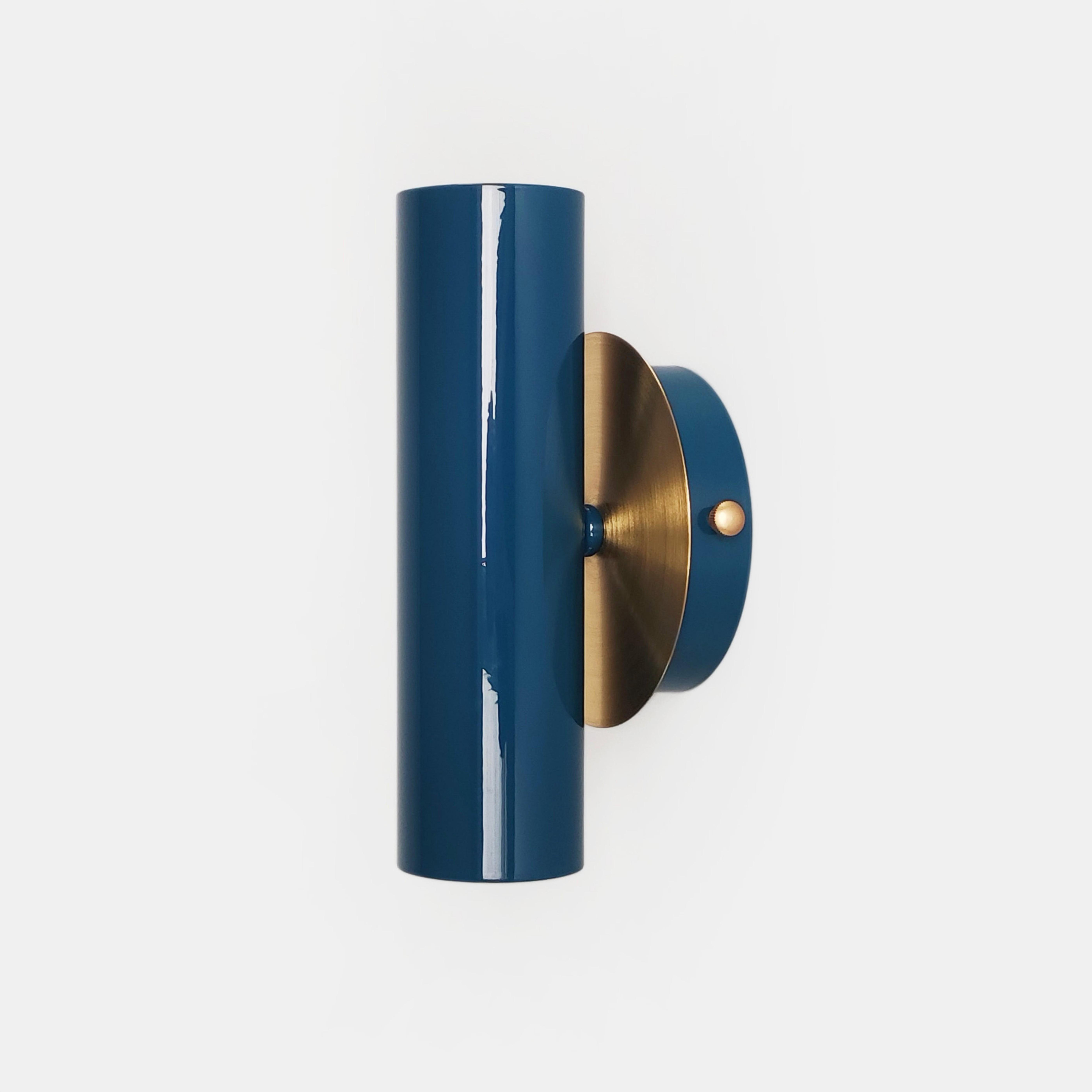 Настенный двойной светильник Gaff Design с деталями из латуни для ванной или спальни Синий (BRASS4)