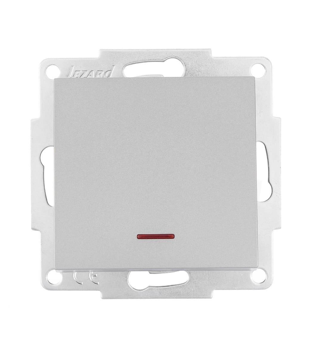 Выключатель одноклавишный с подсветкой Lezard Vesna Серый (00000023074)