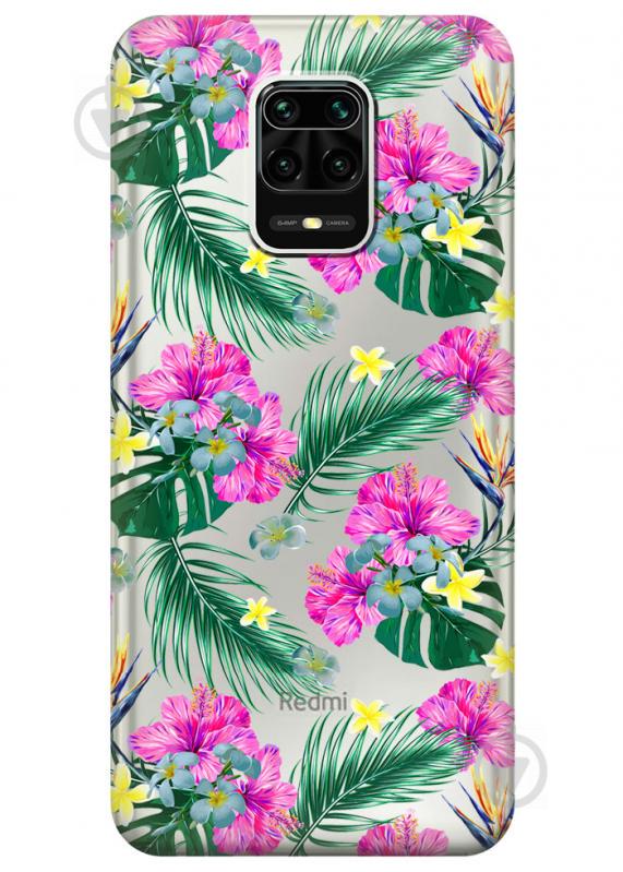 Прозрачный силиконовый чехол iSwag для Xiaomi Redmi Note 9S с рисунком - Тропические цветы (M1651) Прозрачный силиконовый чехол iSwag для Xiaomi Redmi Note 9S с рисунком - Тропические цветы (M1651)