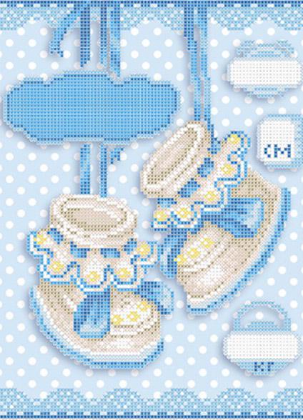 Вышивка бисером Метрика для мальчика ЗПЛ-013Б 21х28,5 см