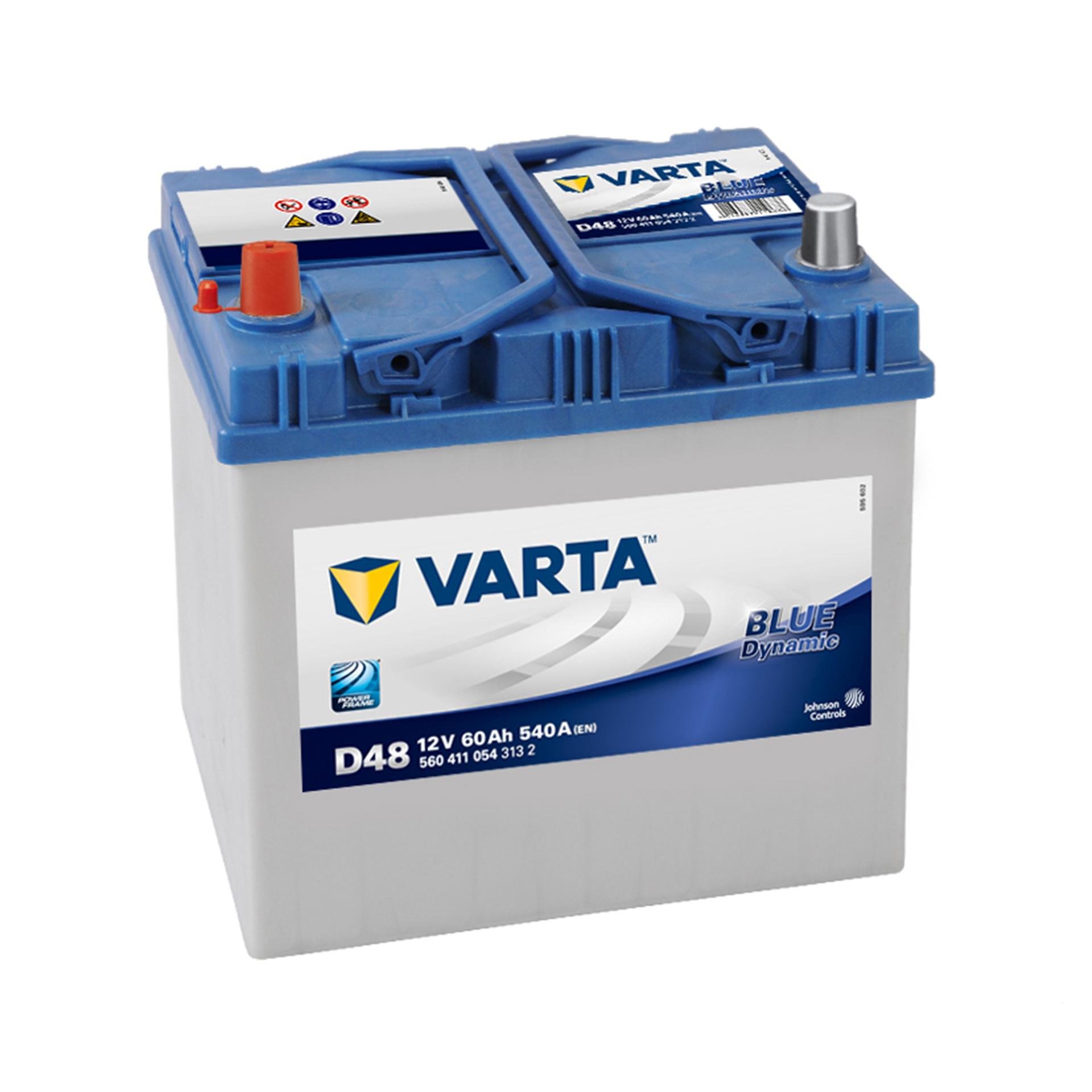Аккумулятор Varta Blue Dynamic Japan 60 Ah/12V 1 плюс слева