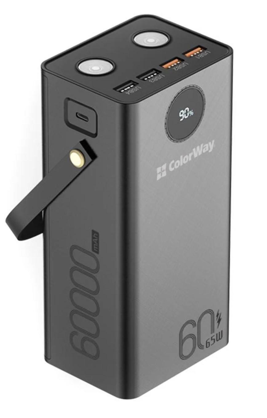 Повербанк ColorWay Powerful 60000 mAh Black (CW-PB600LPA5BK-PDD)