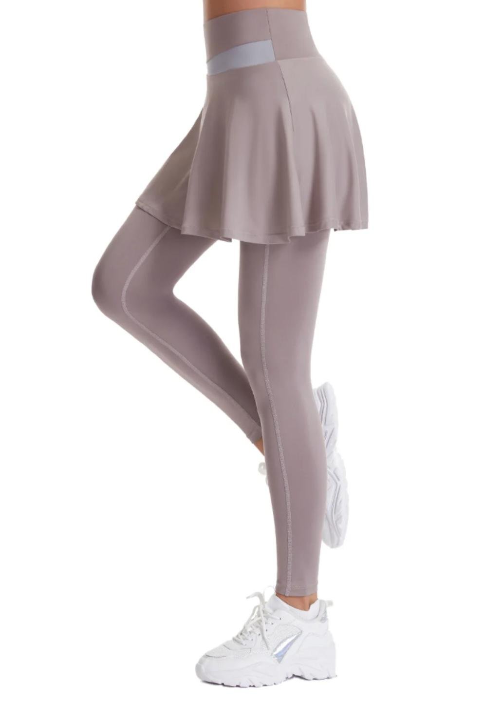 Леггинсы женские спортивные Elegant Sport D123 с юбочкой XL Бежевый (1851-48-01) - фото 8