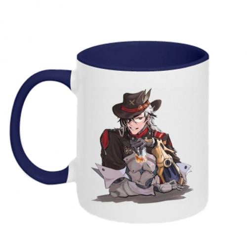 Чашка керамическая двухцветная Бутхилл 320 мл Бело-синий (17861867-19-204021)