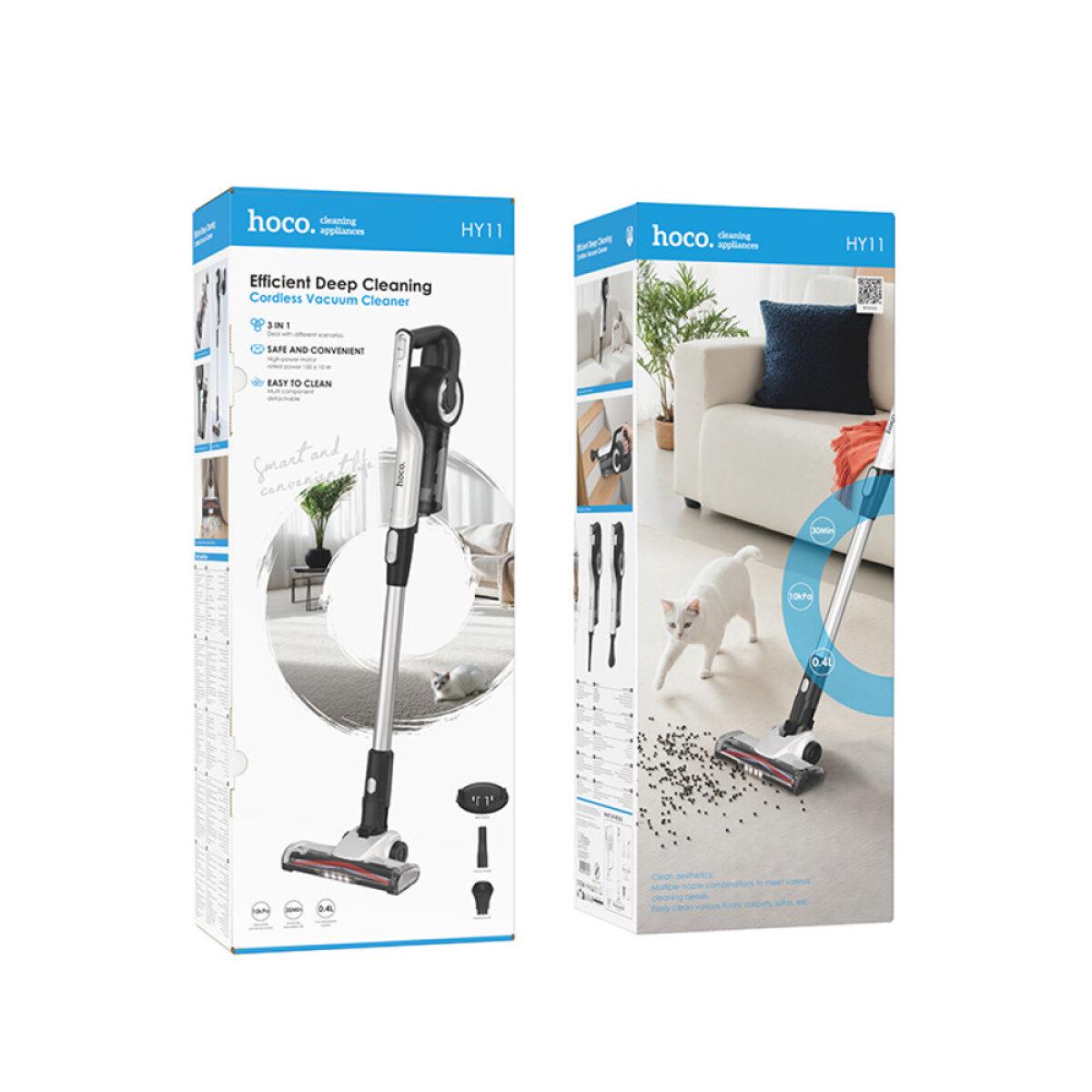 Пылесос контейнерный беспроводной Hoco HY11 Wireless Handheld roller brush vacuum cleaner EU 2000 mAh White (6942007646437) - фото 8