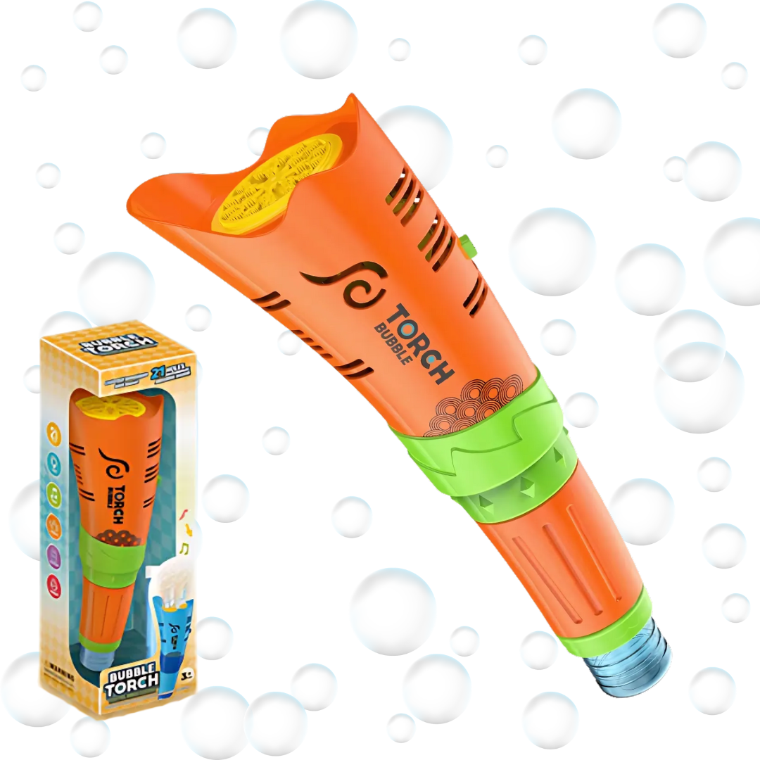 Пистолет мыльных пузырей для детей с LED подсветкой на аккумуляторе Оранжевый
