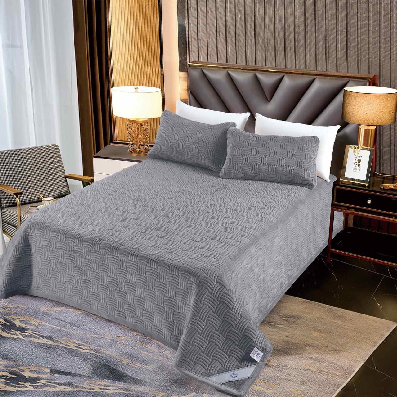 Покрывало евро Переплет Серый (32244)