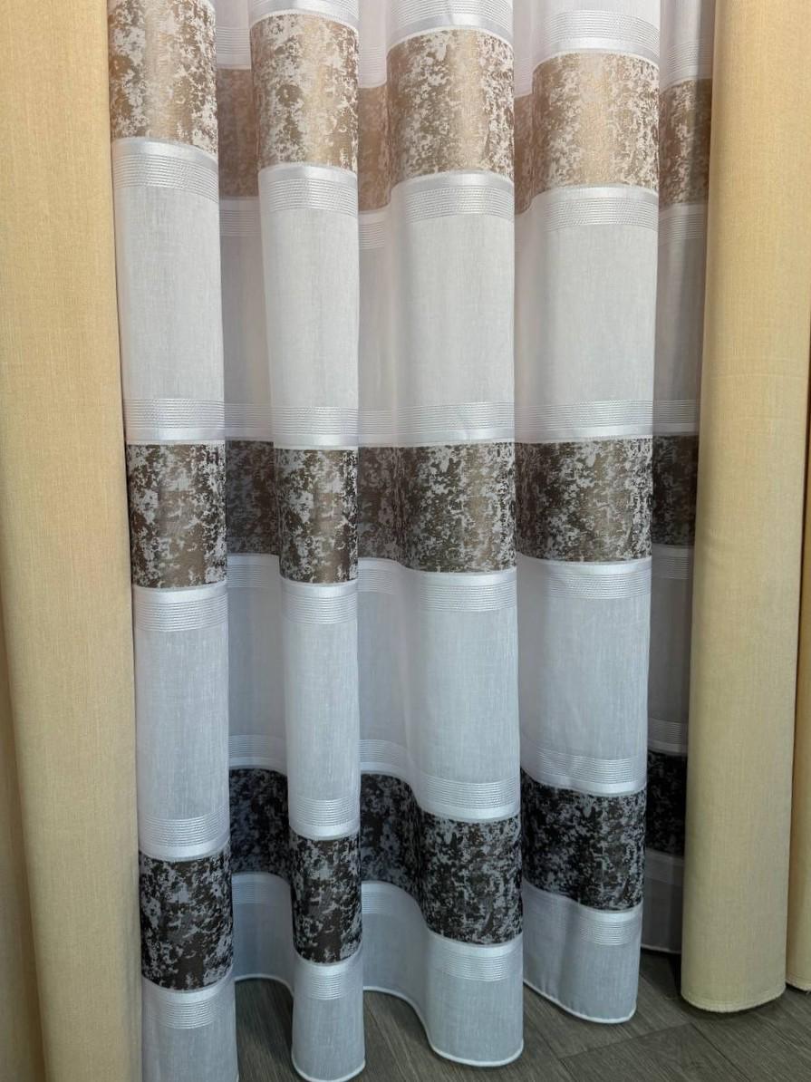 Тюль с горизонтальными полосами 400х300 см - фото 3 Тюль с горизонтальными полосами 400х300 см - фото 3