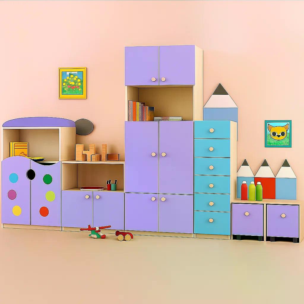 Стенка детская игровая для игрушек Карандаш Лаванда