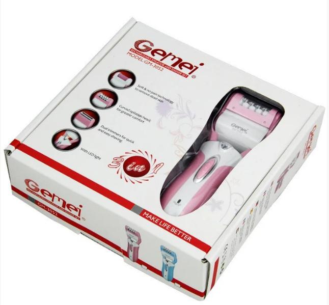 Епілятор Gemei GM 3052 бритва пемза  3в1 (3052)