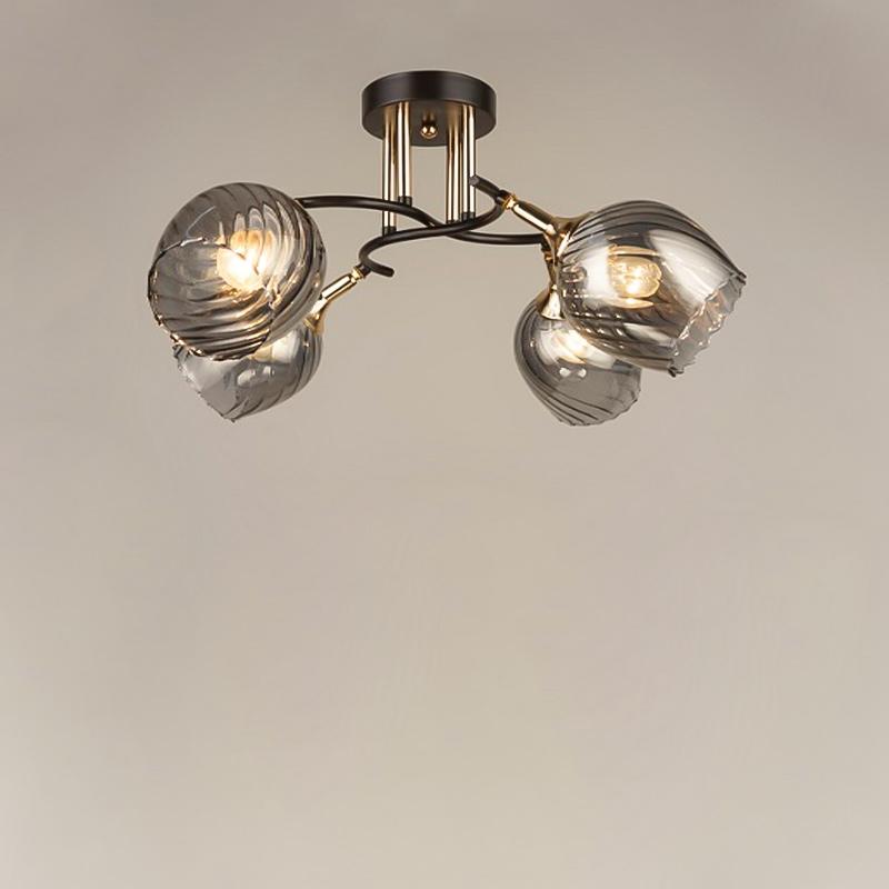 Люстра потолочная Light House SRS-16298/4 на четыре лампы Черный / Золото