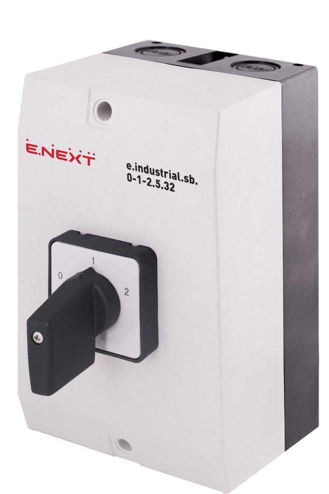 Перемикач пакетний E.NEXT e.industrial.sb.0-1-2.5.32 0-1-2 5P 32A 400V у корпусі (i0360018)