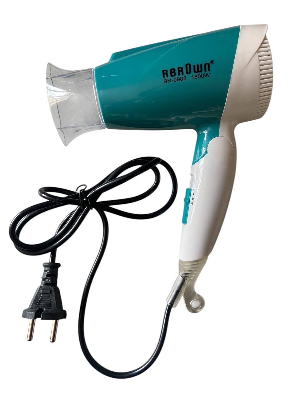 Фен дорожный складной RBrown 9908 1800W Зеленый (31468319)