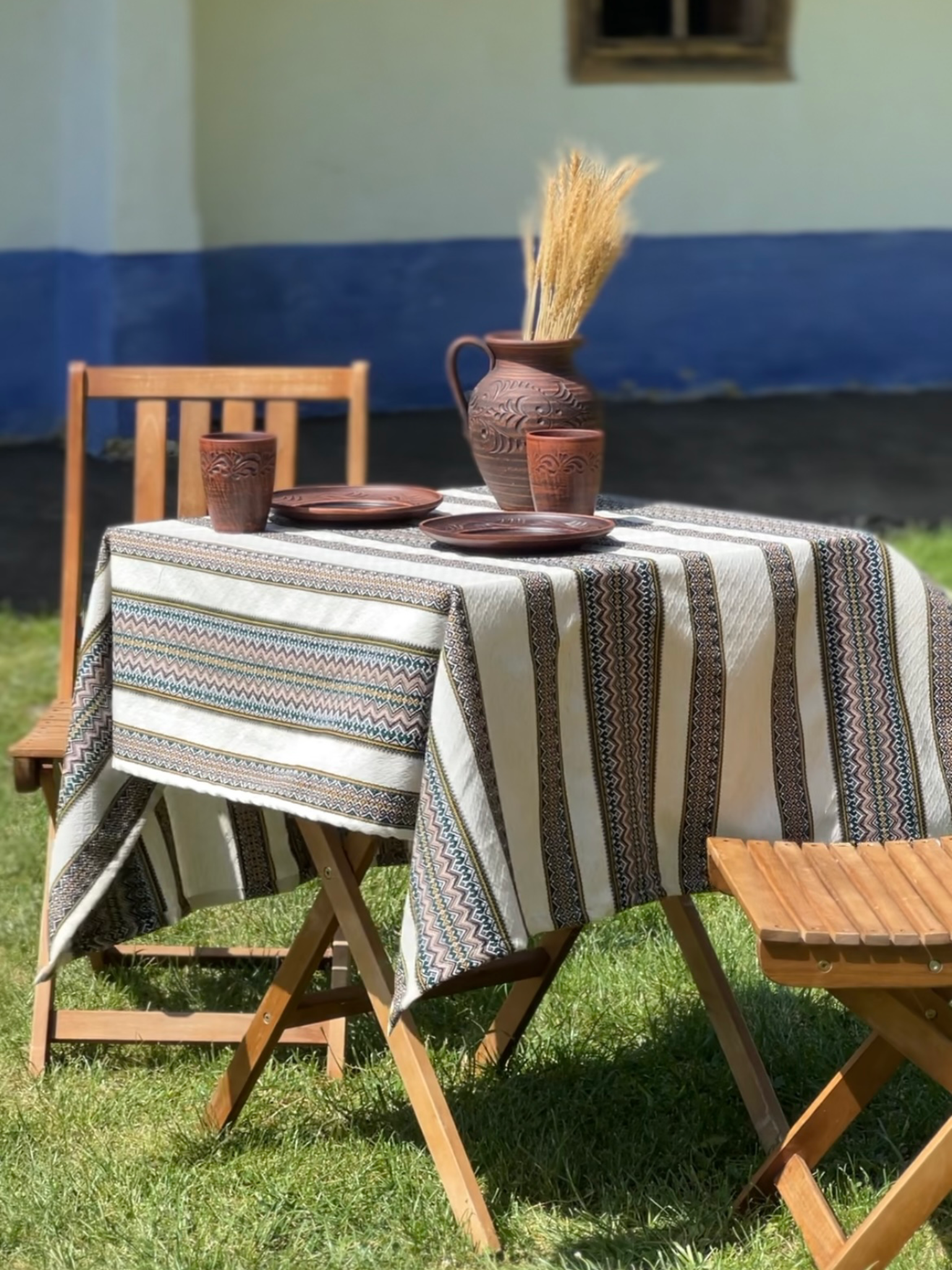 Скатерть льняная пасхальная Стожары с украинским орнаментом 400x150 см (1905-9) - фото 3