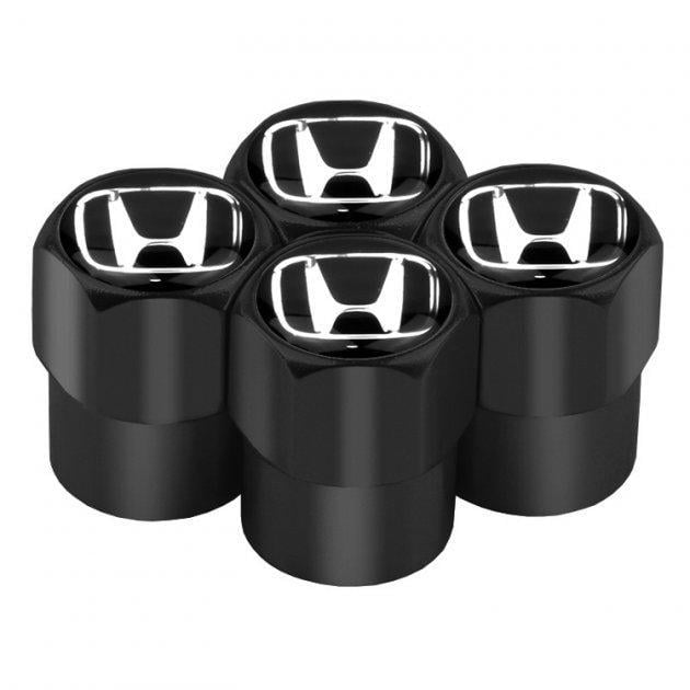 Набор колпачков на ниппель для автомобиля SUNROZ Short Honda 4 шт. Black