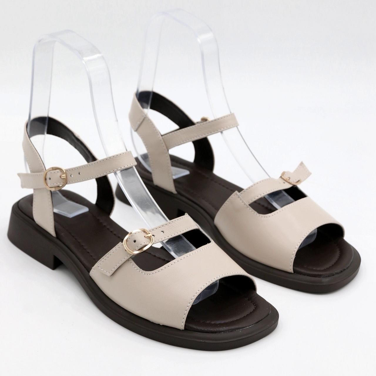 Босоніжки жіночі літні Footstep шкіряні р. 40 Бежевий (585)