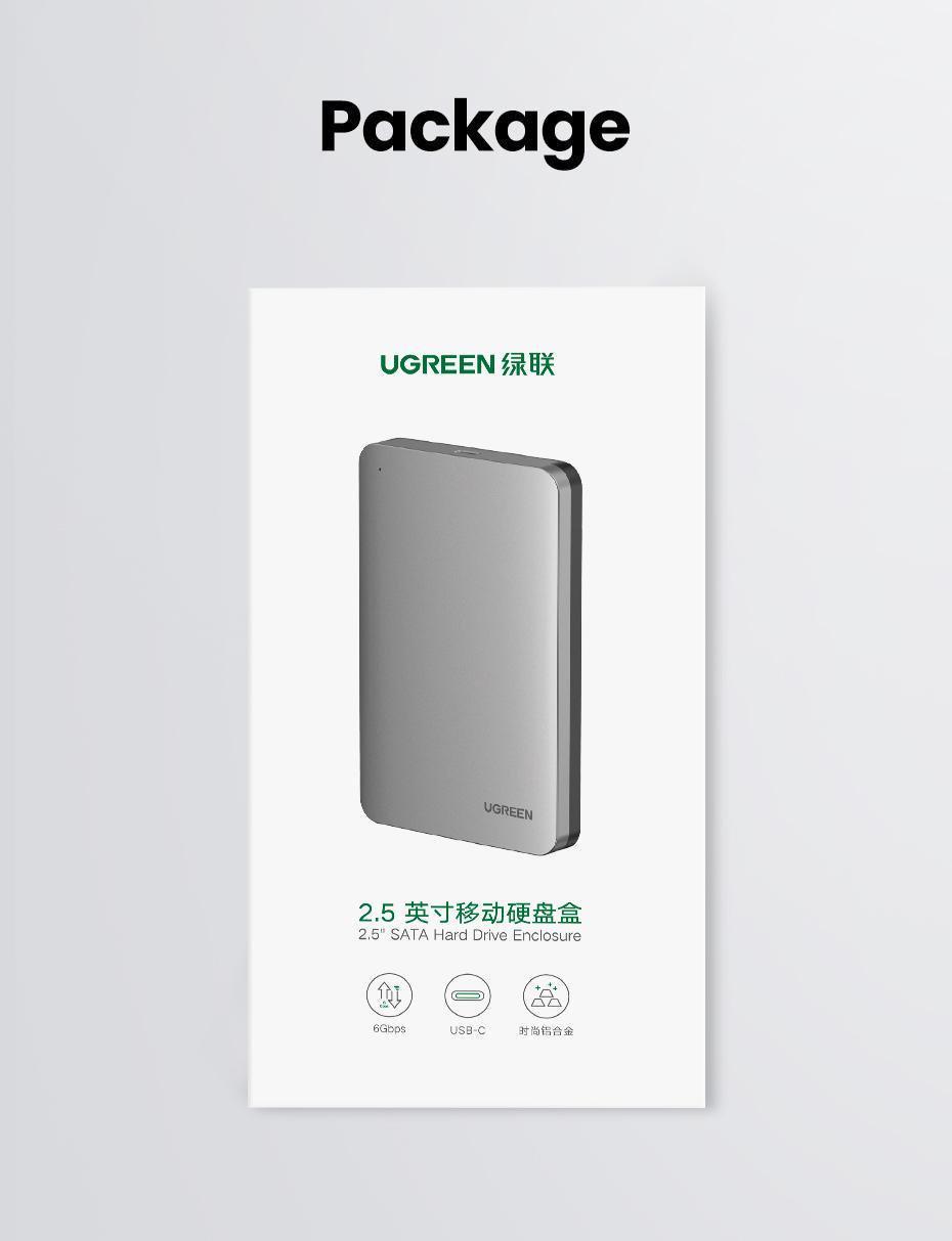 Кишеня зовнішня Ugreen 2.5 USB-C 0.5 м (70499) - фото 15 Кишеня зовнішня Ugreen 2.5 USB-C 0.5 м (70499) - фото 15