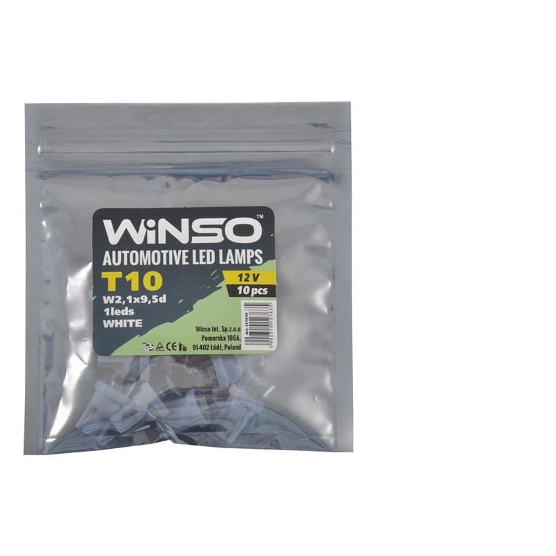 Автолампа LED Winso 12V FLUX T10 W2.1x9.5d 10 шт.