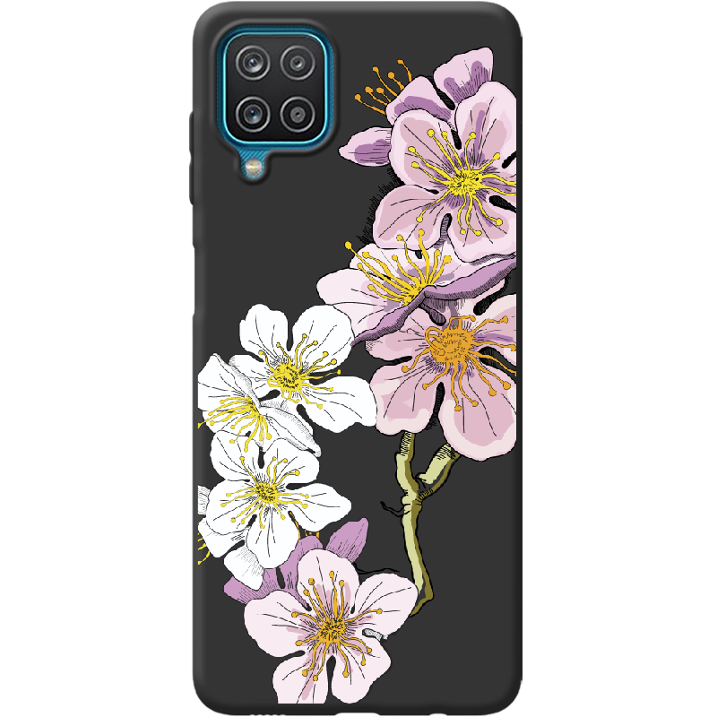 Чехол BoxFace Samsung A125 Galaxy A12 Cherry Blossom Черный силикон (41506-cc4-42014)