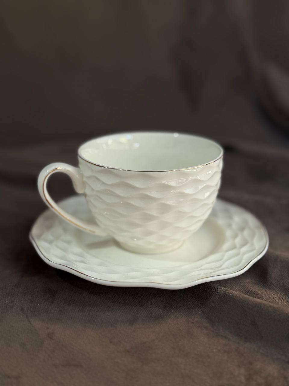 Чайный сервиз Elisey Хрустальная грань керамическая 230 мл 12 предметов Белый (9292-020) - фото 4 Чайный сервиз Elisey Хрустальная грань керамическая 230 мл 12 предметов Белый (9292-020) - фото 4