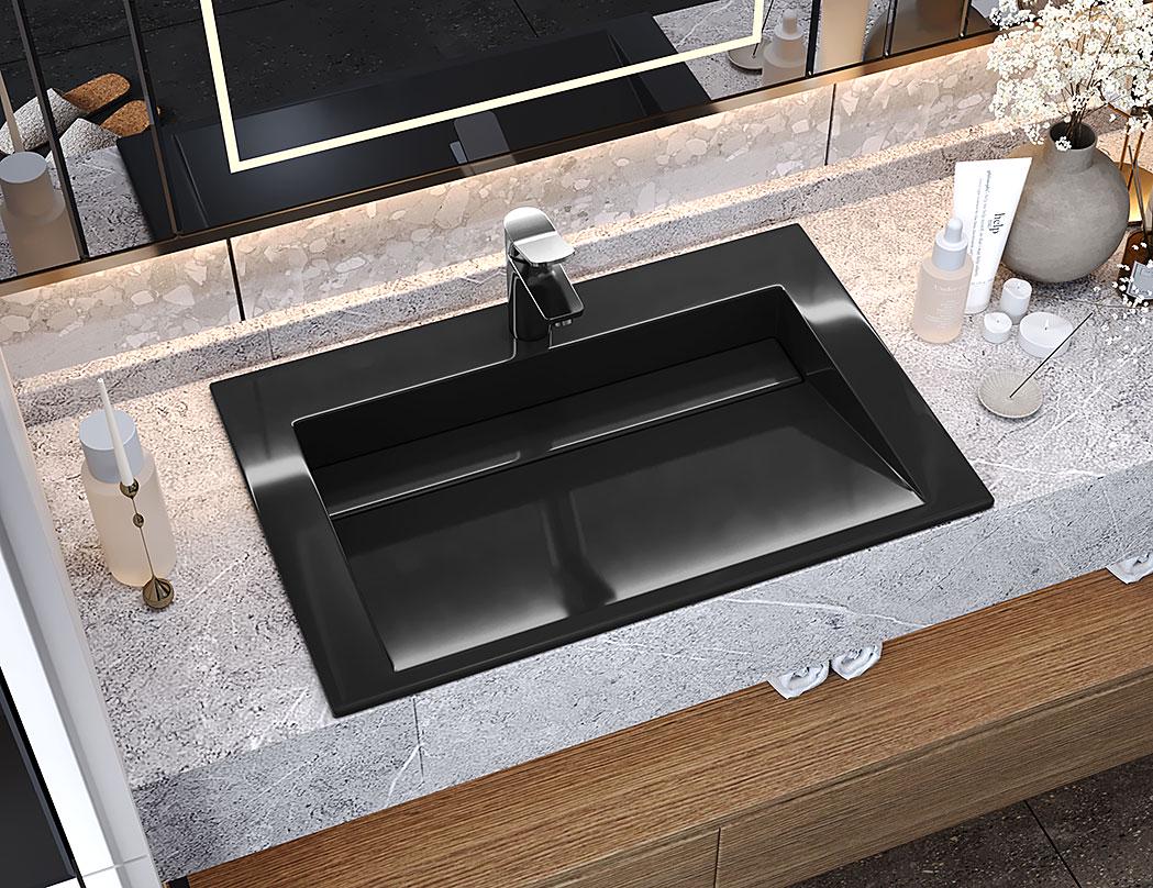 Умивальник накладний Status Boho Low 70 Black (29925868)