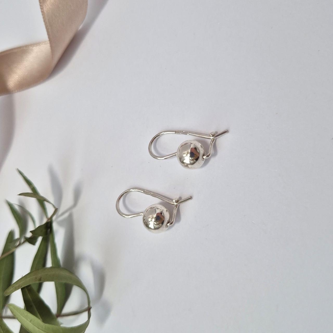 Серьги шарики на петле серебро 925 пробы 2,40 г (500067)