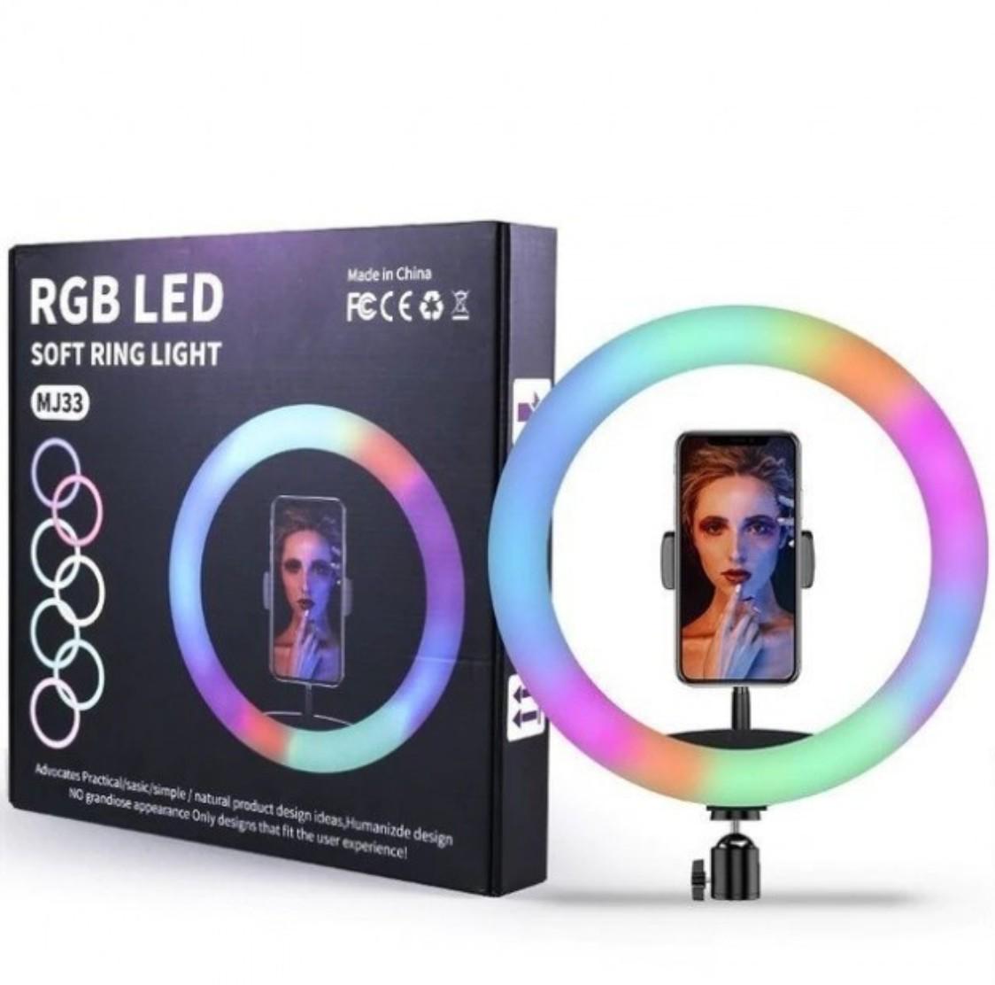 Кільцева LED лампа з кріпленням для телефону RGB MJ26 (MJ26) - фото 3