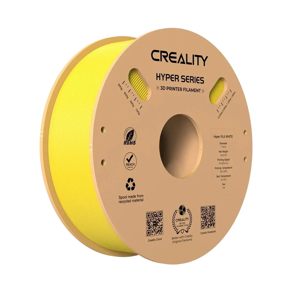 Филамент PLA пластик для 3D печати Creality Hyper PLA 1 кг 1,75 мм Yellow