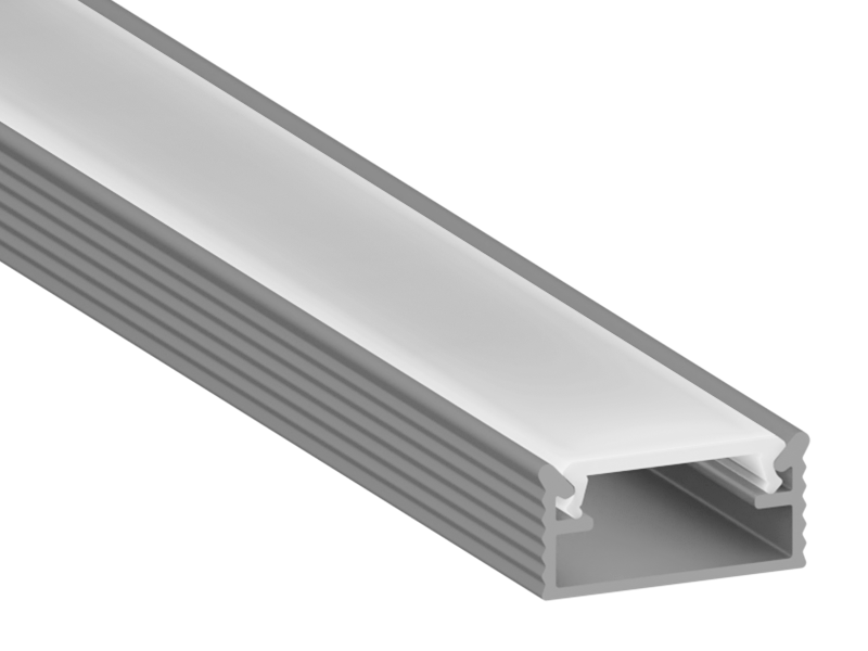 Профиль алюминиевый анодированный LEDUA АЛ-02-4 + рассеиватель для LED ленты накладной 2 м (5483)