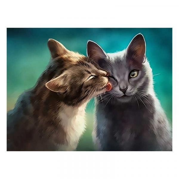Алмазна мозаїка TK Group Дві кішки 40х30 см з рамкою в коробці (GB75757-mt)