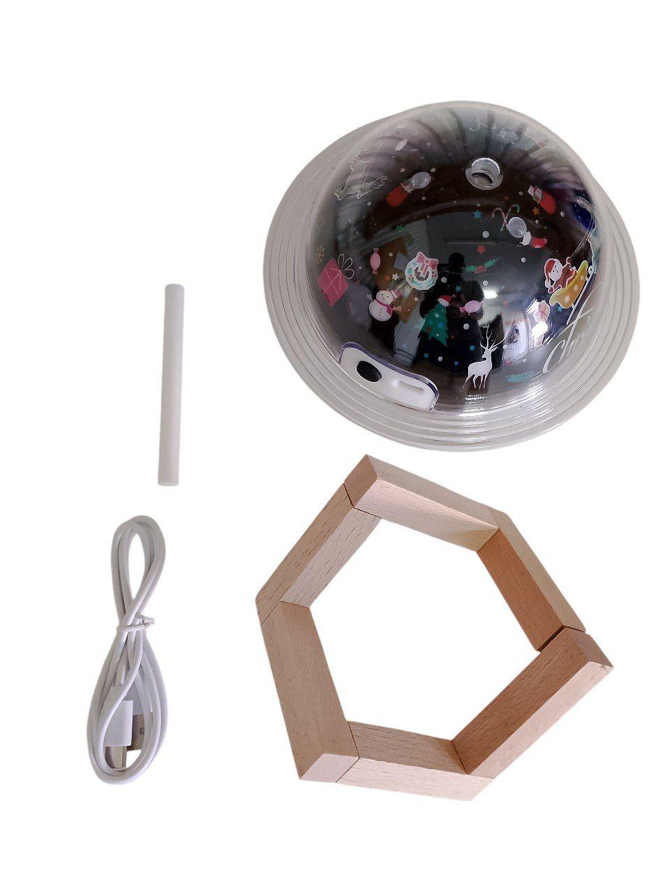 Увлажнитель воздуха-ночник Новый год с подставкой RGB 250 мл (29889753)