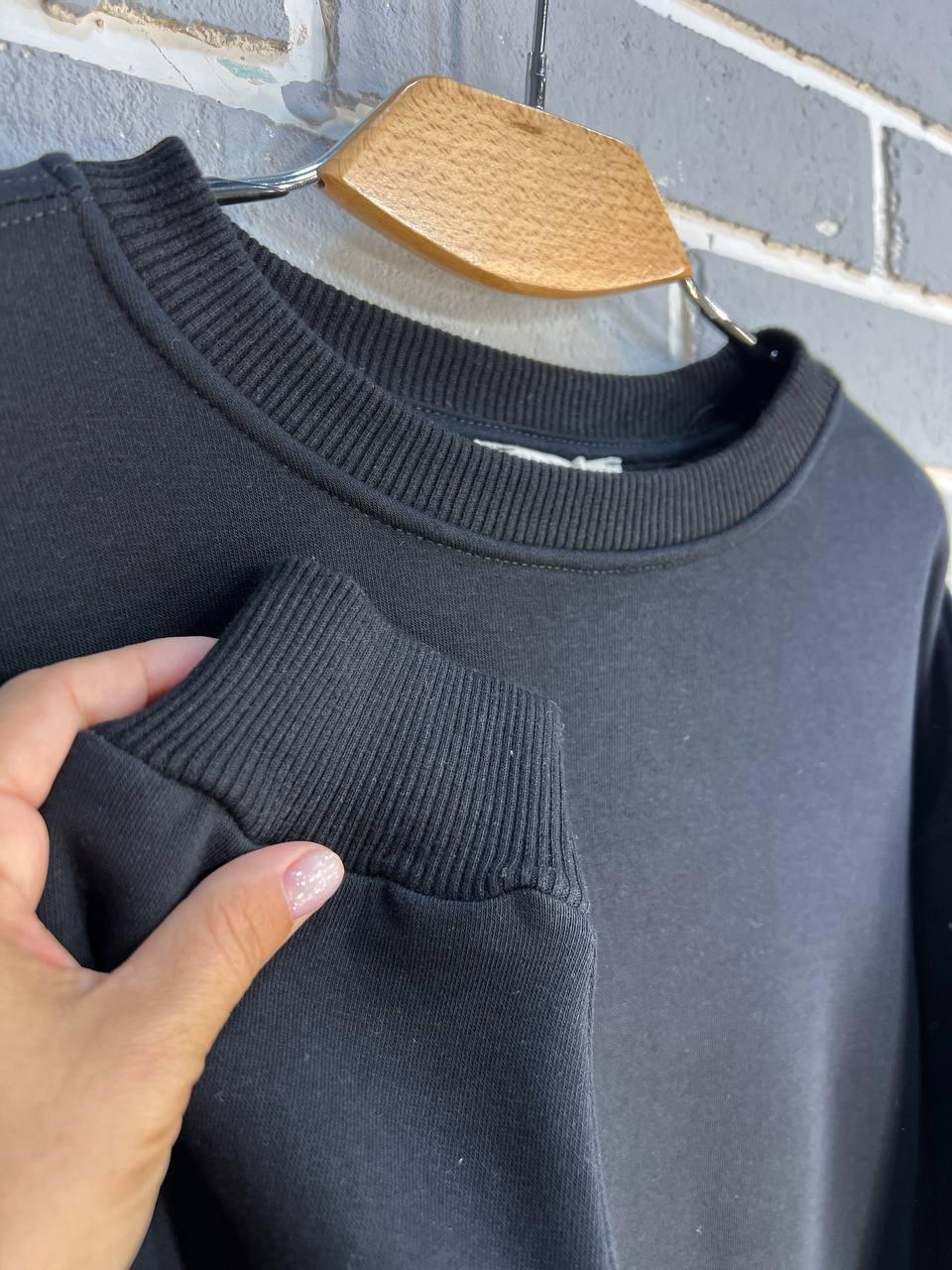 Свитшот женский PEPPER MINT 24-15 оверсайз удлиненный утепленный флис L Черный (966) - фото 4 Свитшот женский PEPPER MINT 24-15 оверсайз удлиненный утепленный флис L Черный (966) - фото 4