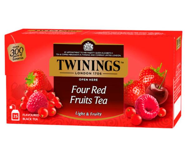 Чай чорний Twinings 4 червоні фрукти 25 пакетиків (twn1019)