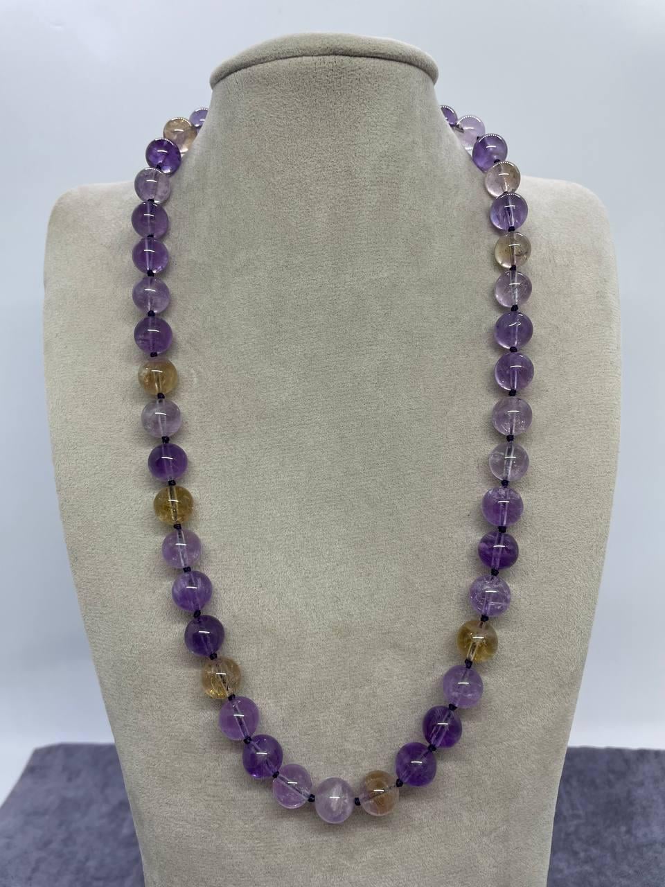 Бусы аметрин 10 мм 45 см Фиолетовый (299)