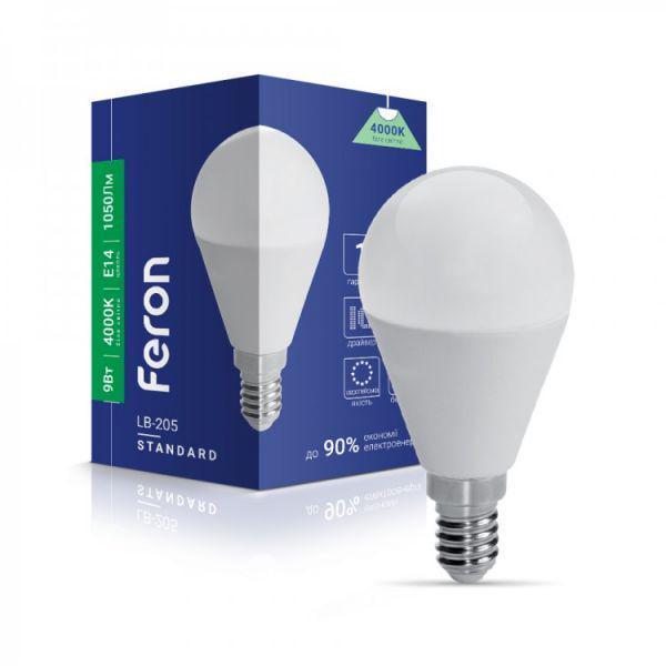 Світлодіодна лампа Feron LB-205 9W E14 4000K (27829958)