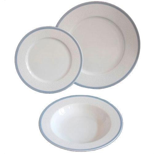Столовий сервіз Thun Opal обводка блакитна/порцеляна на 6 персон 18 пр. (8013601)