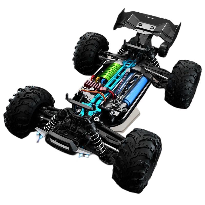 Радиоуправляемая машина Conquer RC WL Toys монстр-трак 4х4 70км/ч 1/16 Синий (16101PROZ) - фото 3