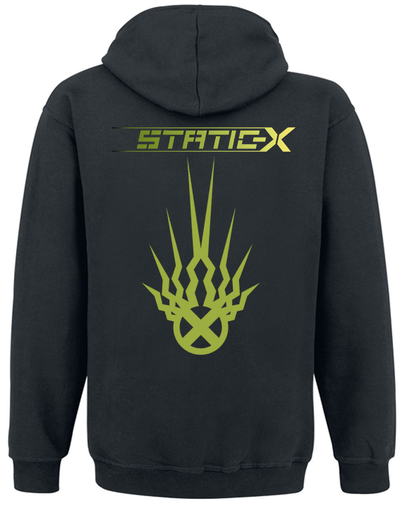 Толстовка с молнией "Static-X" Green Logo L Черный (27382) - фото 2