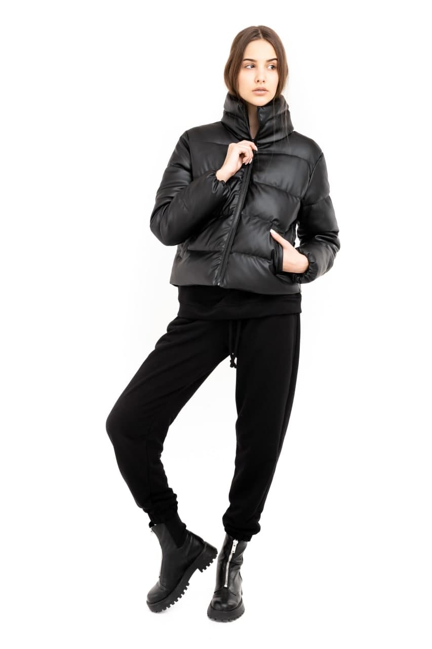 Пуховик укорочений Intruder Bubble шкірозамінник М-L Чорний (1614676979/1) - фото 5 Пуховик укорочений Intruder Bubble шкірозамінник М-L Чорний (1614676979/1) - фото 5