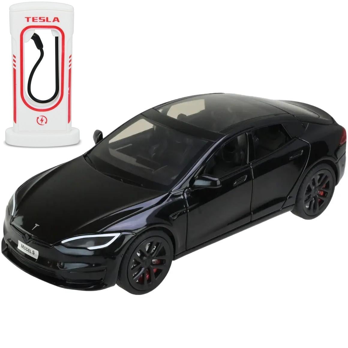 Игрушечная машинка металлическая Tesla Model S модель с зарядной станцией 1:24 (28443872)