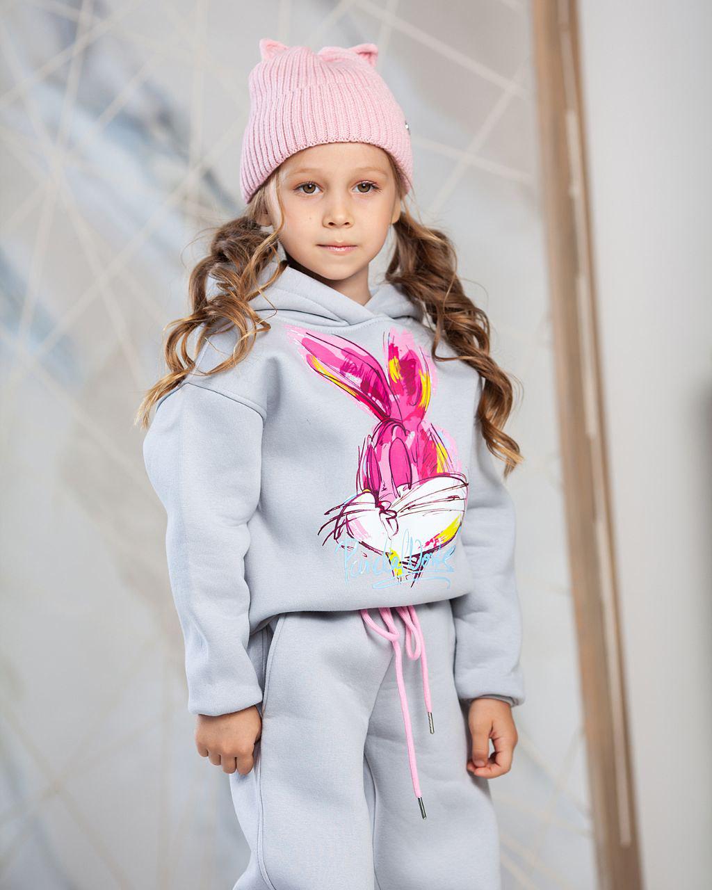 Спортивный костюм для девочки Банни 122 см Серый (А4365345) - фото 2 Спортивный костюм для девочки Банни 122 см Серый (А4365345) - фото 2