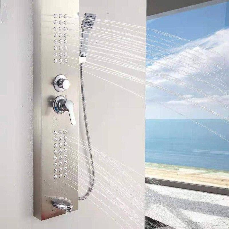 Душова панель Epelli Megacascata Mate B з фіксованою лійкою/масажними форсунками та виливом (2214915365) - фото 9