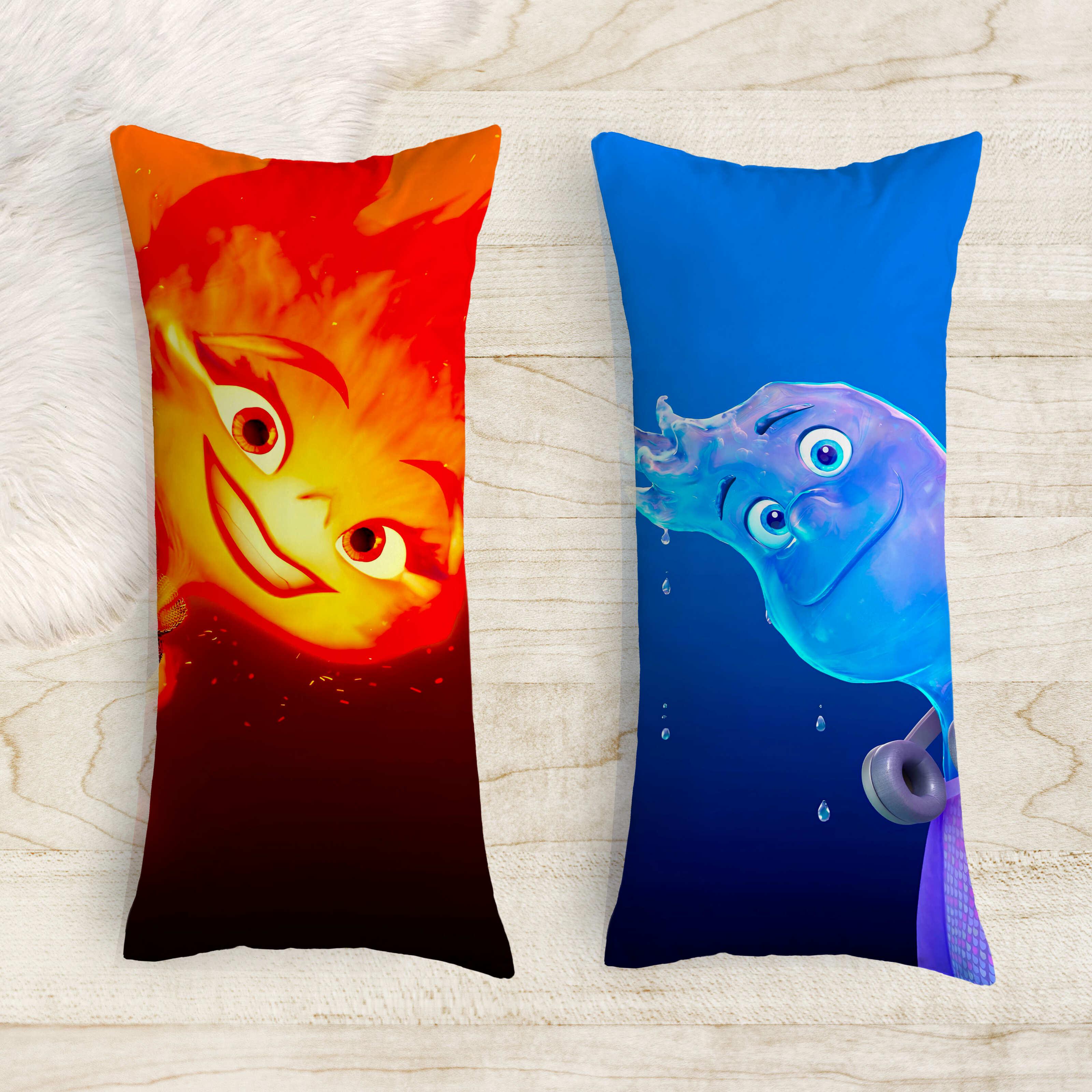 Подушка-обіймашка дакімакура дитяча Стихії Вогонь та Вода 40х100 см