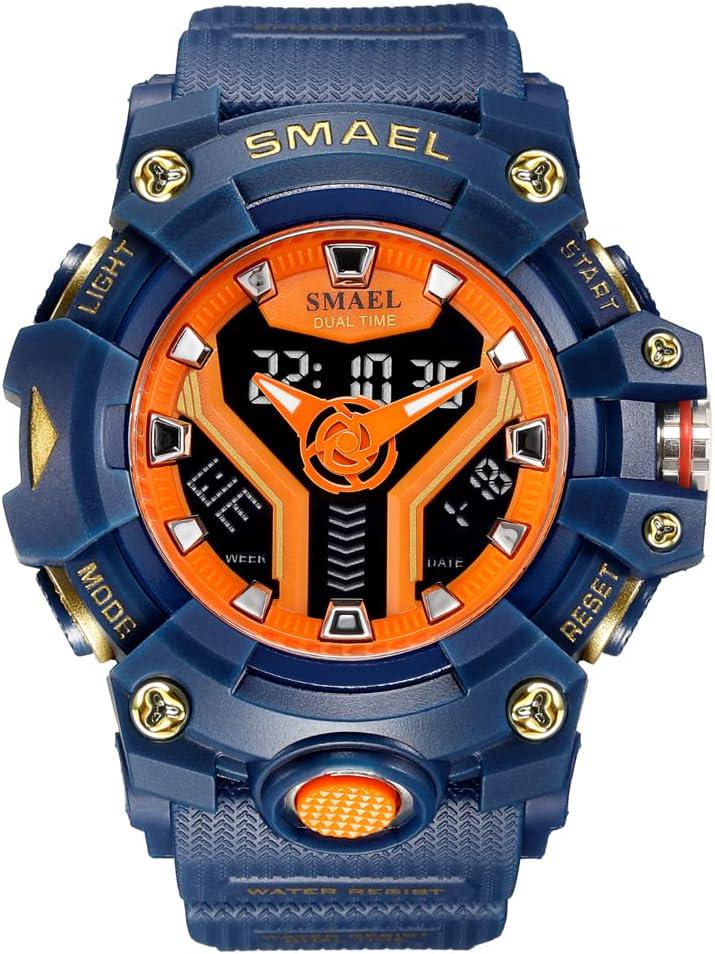 Часы наручные Smael 8075 с двойным дисплеем Blue (17784)