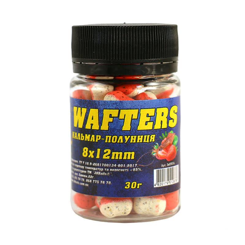 Бойл сбалансированный 3KBaits Wafters Кальмар-клубника 8х12 мм 30 г (3KB1325)