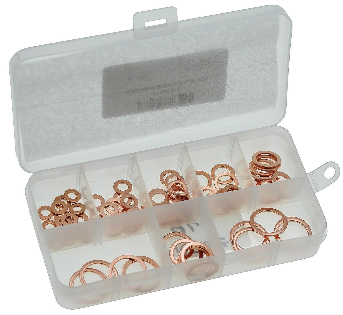 Шайбы медные 100 шт. 7 размеров (rest941)